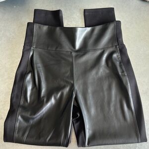 Calvin Klein Faux Leather Black High Rise Legging